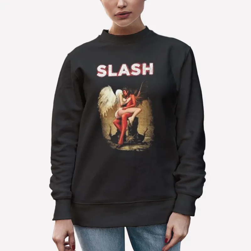 Unisex Sweatshirt Black Slash Ladies Angel And Devil T Shirt