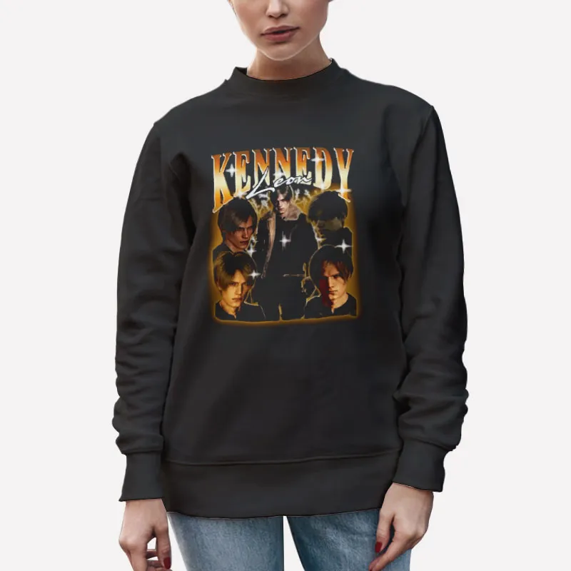 Unisex Sweatshirt Black Vintage Inspired Leon Kennedy Shirt