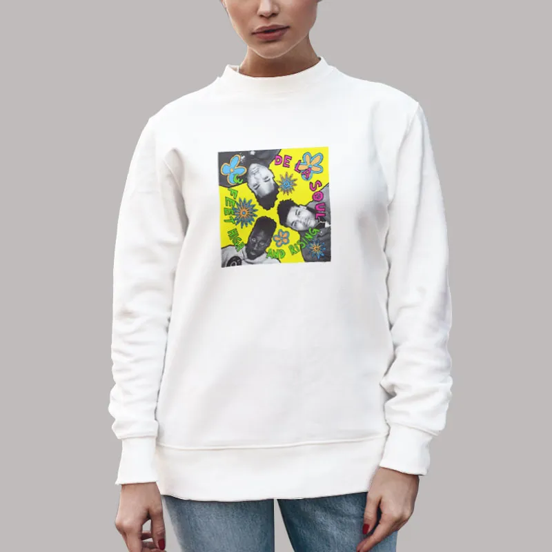 Unisex Sweatshirt White De La Soul Merch 3 Feet High And Rising Hip Hop Music T Shirt