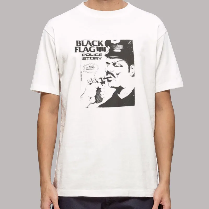 Vintage 80s Black Flag Police Story Shirt