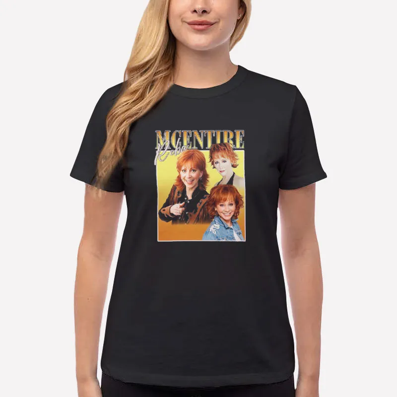 Women T Shirt Black Retro Vintage Reba Mcentire Shirt