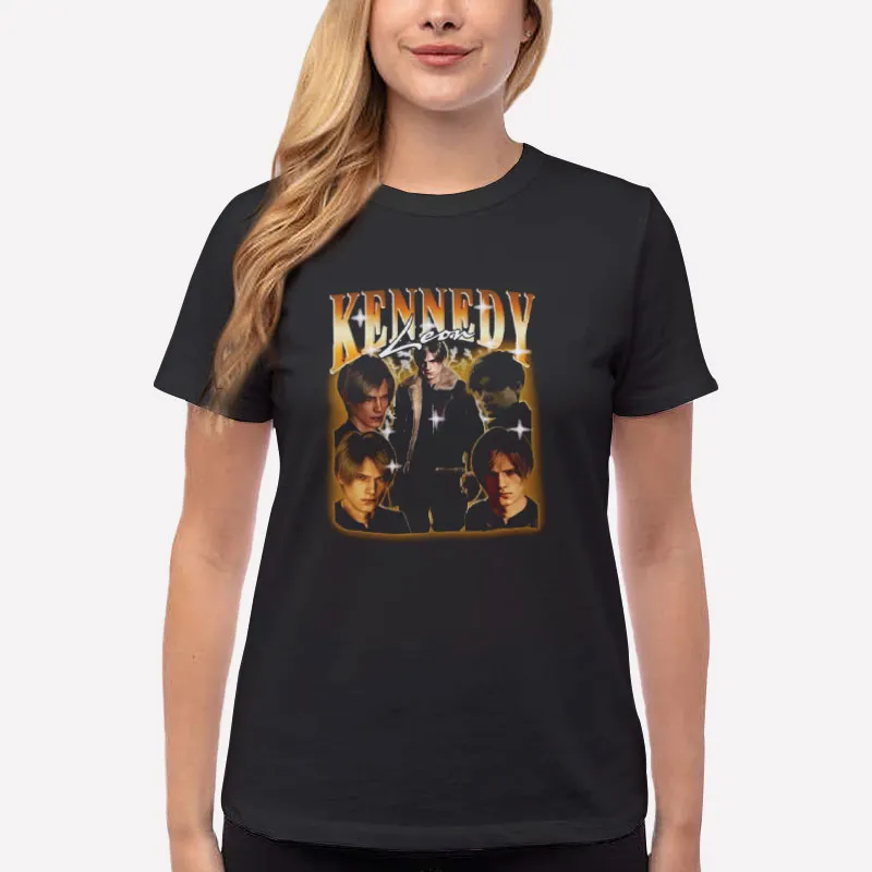 Women T Shirt Black Vintage Inspired Leon Kennedy Shirt