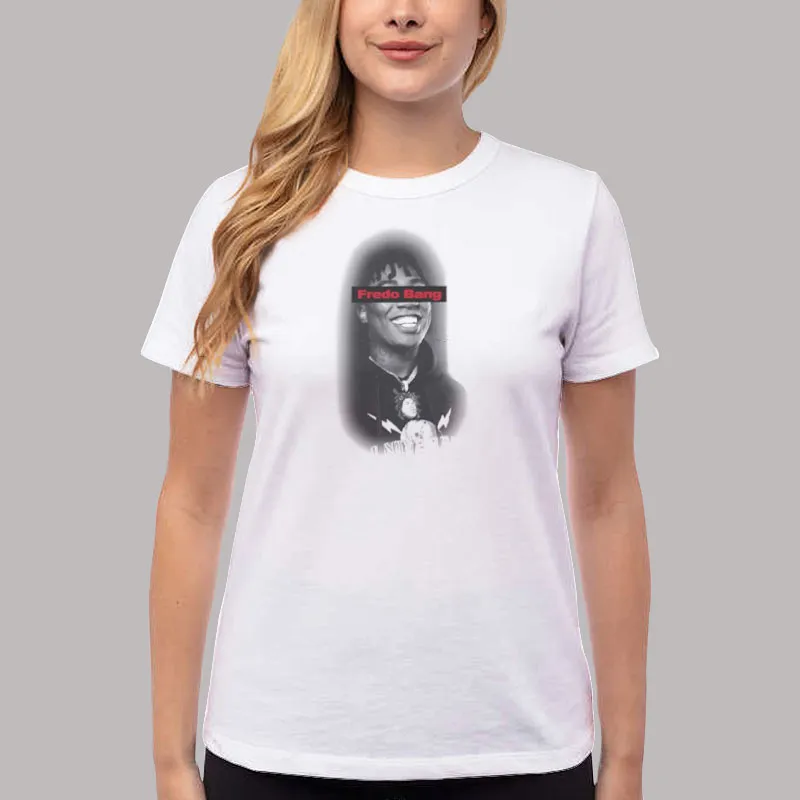 Women T Shirt White Vintage Inspired Fredo Bang Merch Shirt