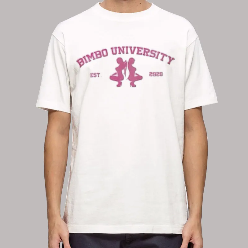 Mens T Shirt White Vintage College Bimbo University Hoodie