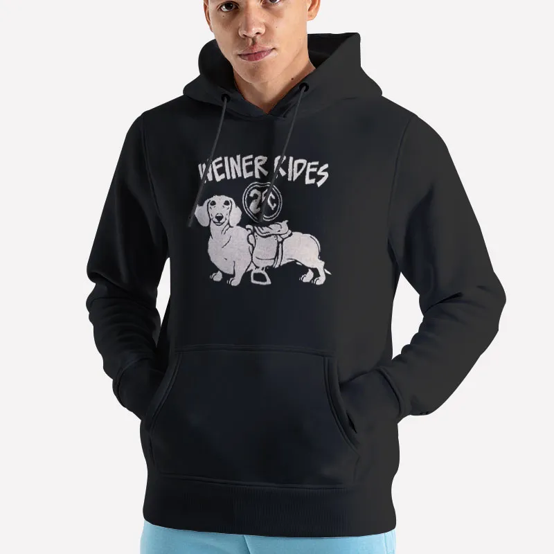 Unisex Hoodie Black Dachshund Weiner Dog Rides T Shirt