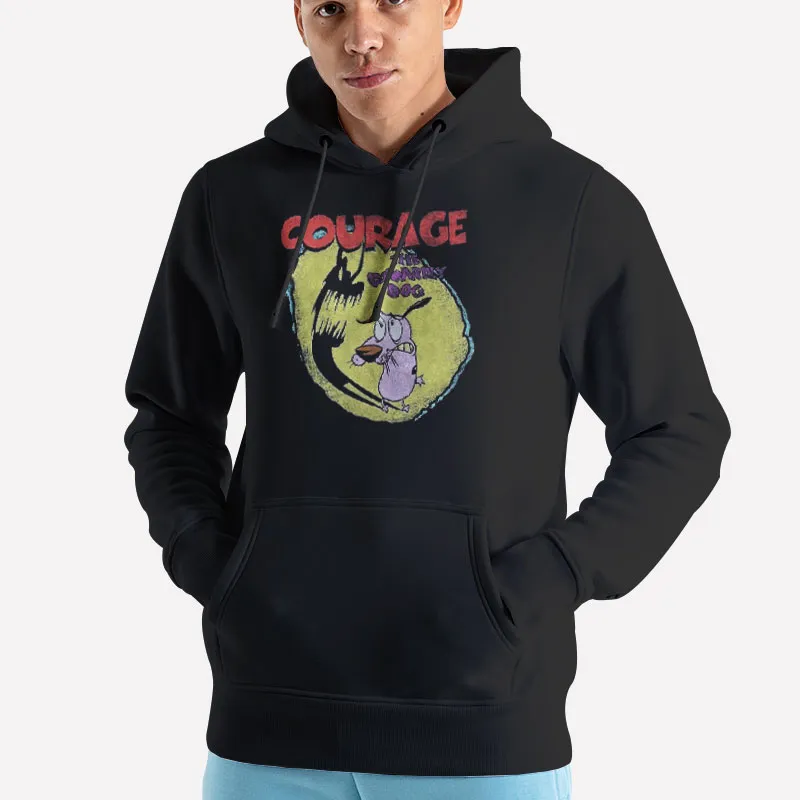 Unisex Hoodie Black Funny Courage The Cowardly Dog T Shirt
