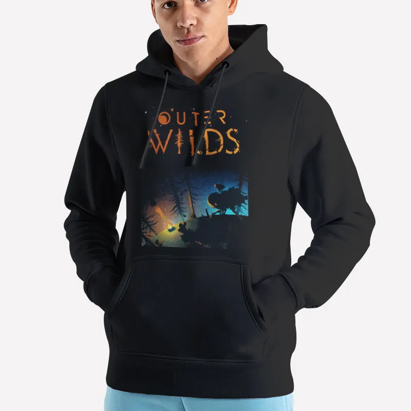 Unisex Hoodie Black Retro Space Outer Wilds Shirt