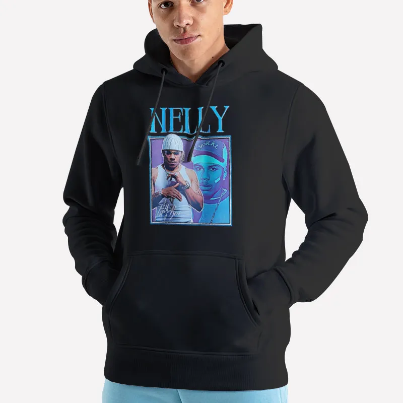 Unisex Hoodie Black Retro Vintage Rapper Nelly Shirt