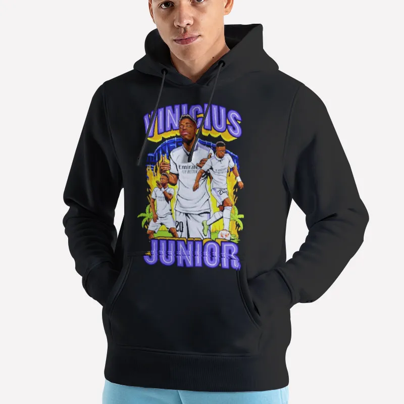 Unisex Hoodie Black Retro Vintage Vinicius Junior T Shirt