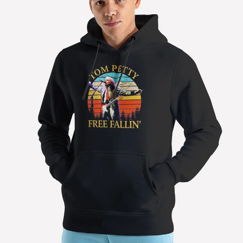 Unisex Hoodie Black Vintage Free Fallin' Tom Petty Tshirt