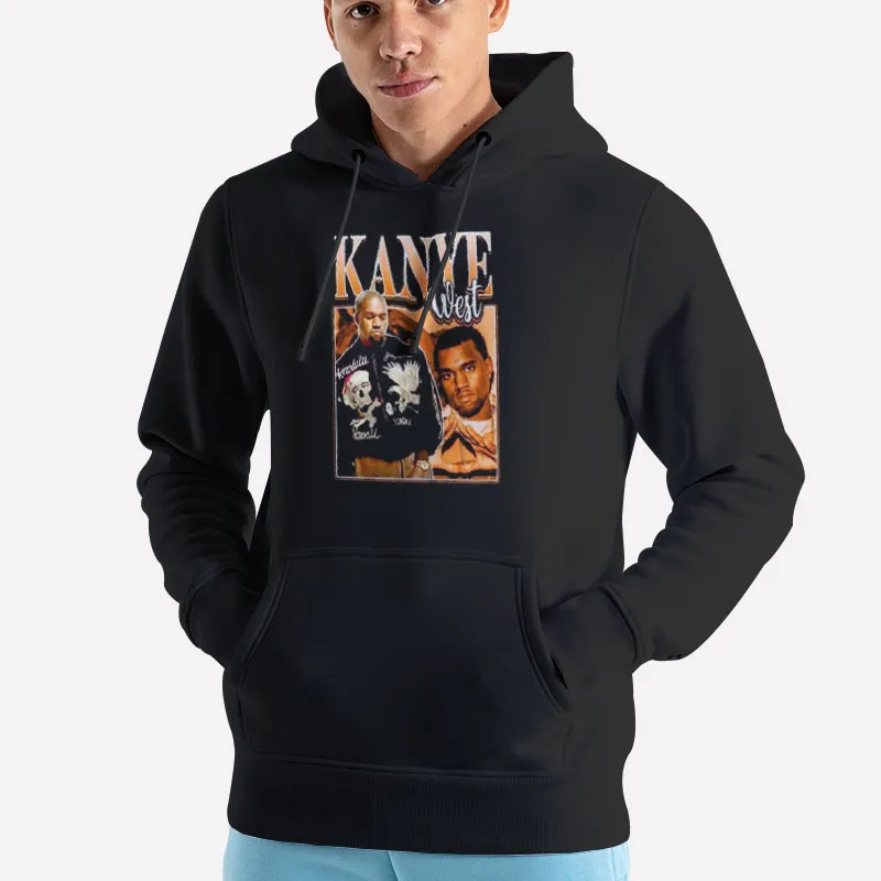Unisex Hoodie Black Vintage Inspired Kanye West Shirt