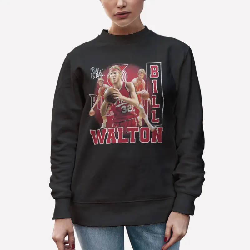 Unisex Sweatshirt Black 80s Vintage Basketball Legend Bill Walton T Shirt