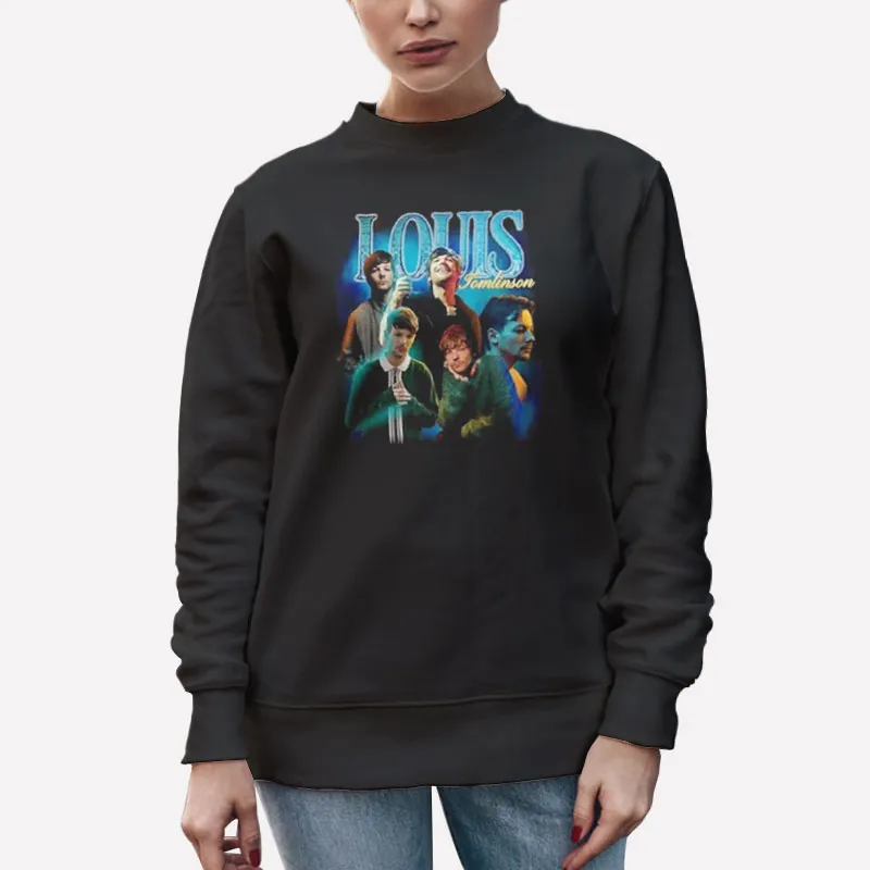 Unisex Sweatshirt Black 90s Vintage Louis Tomlinson Merch Shirt