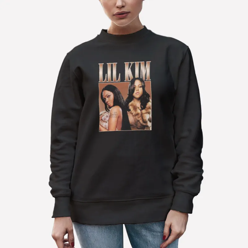 Unisex Sweatshirt Black 90s Vintage Rap Lil Kim Shirt