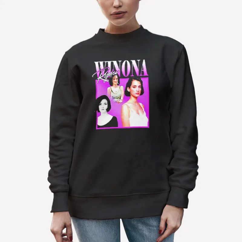 Unisex Sweatshirt Black 90s Vintage Winona Ryder Shirt