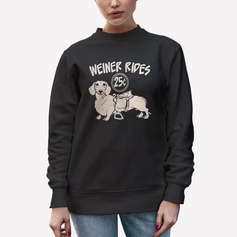 Unisex Sweatshirt Black Dachshund Weiner Dog Rides T Shirt
