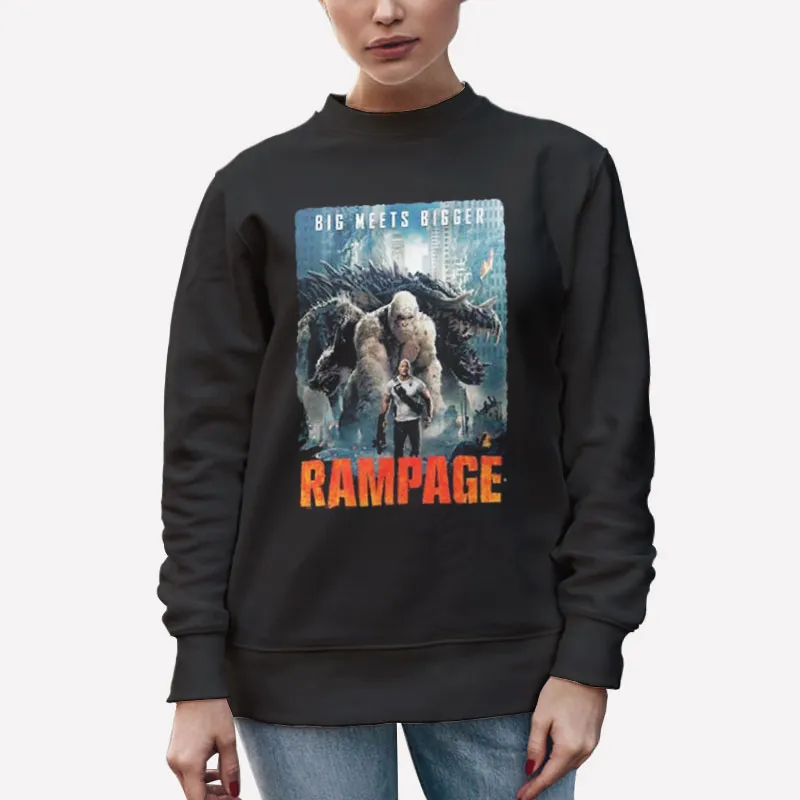 Unisex Sweatshirt Black Dwayne Johnson The Movie Rampage Shirt