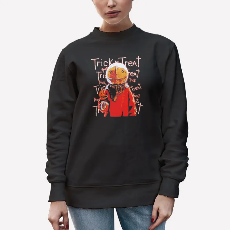 Unisex Sweatshirt Black Halloween Sam Trick R Treat Shirt