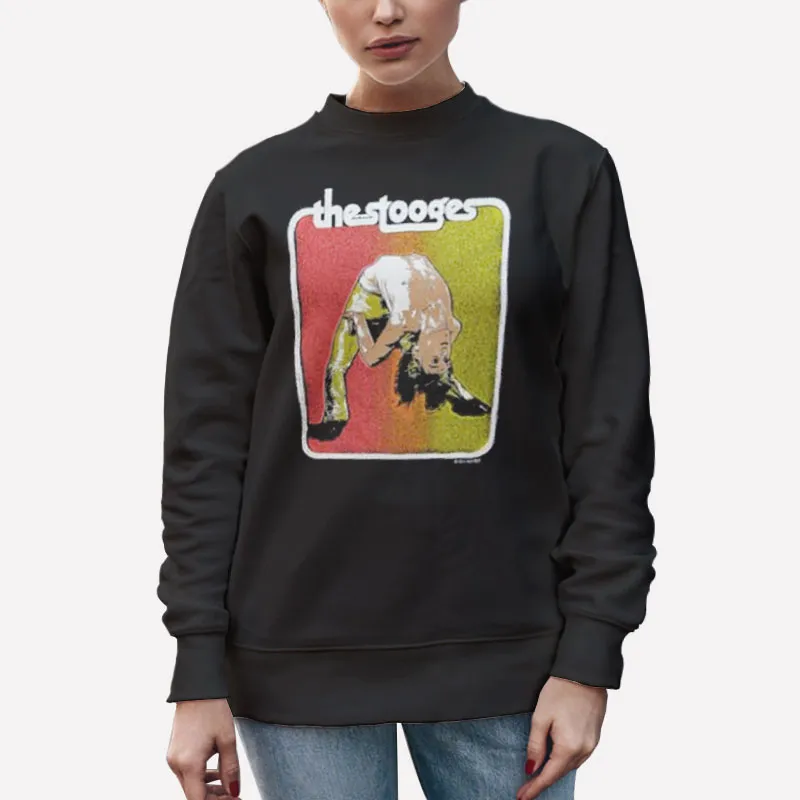 Unisex Sweatshirt Black Iggy Pop Bent Double The Stooges T Shirt