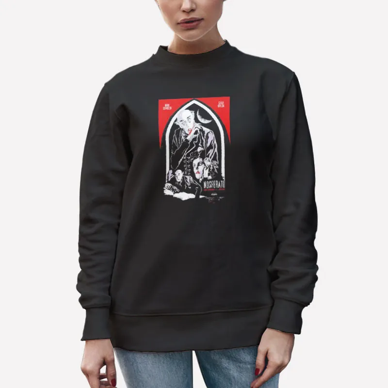 Unisex Sweatshirt Black Nosferatu Smile Vampire Halloween Shirt
