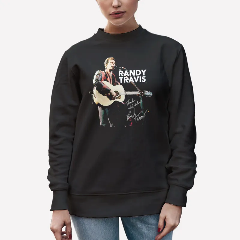 Unisex Sweatshirt Black On Stage Signature Randy Travis Shirt