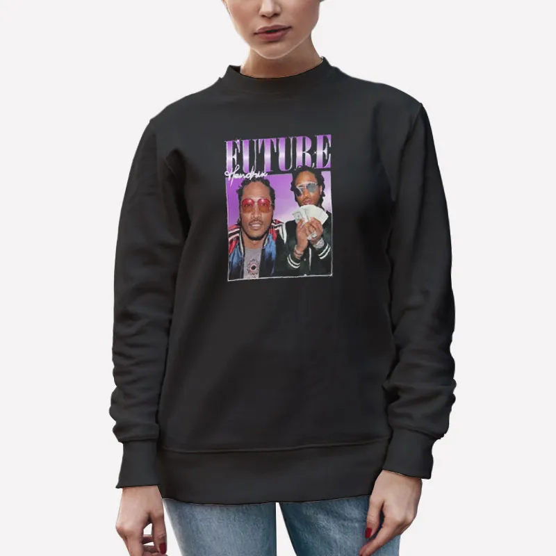 Unisex Sweatshirt Black Retro Future Hendrix Rap Music Shirt