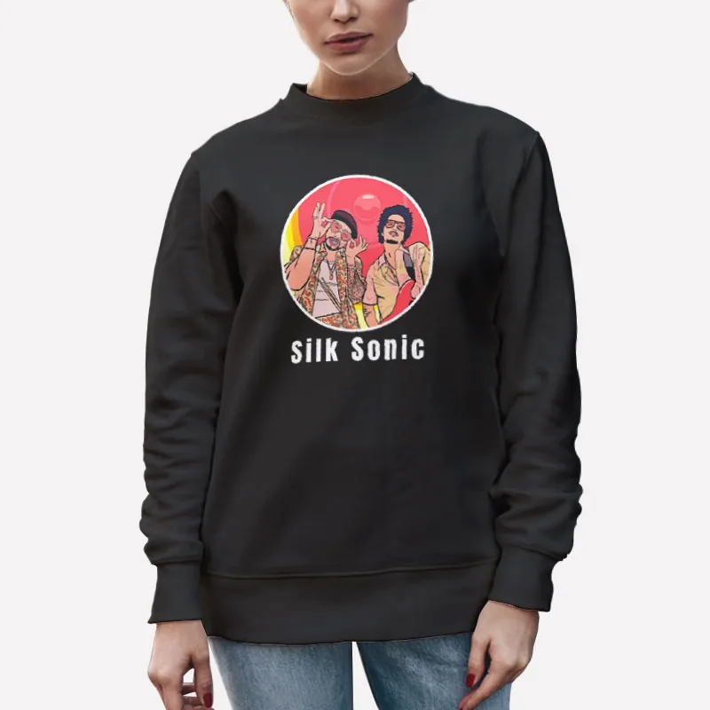 Unisex Sweatshirt Black Retro Music Band Silk Sonic Shirts