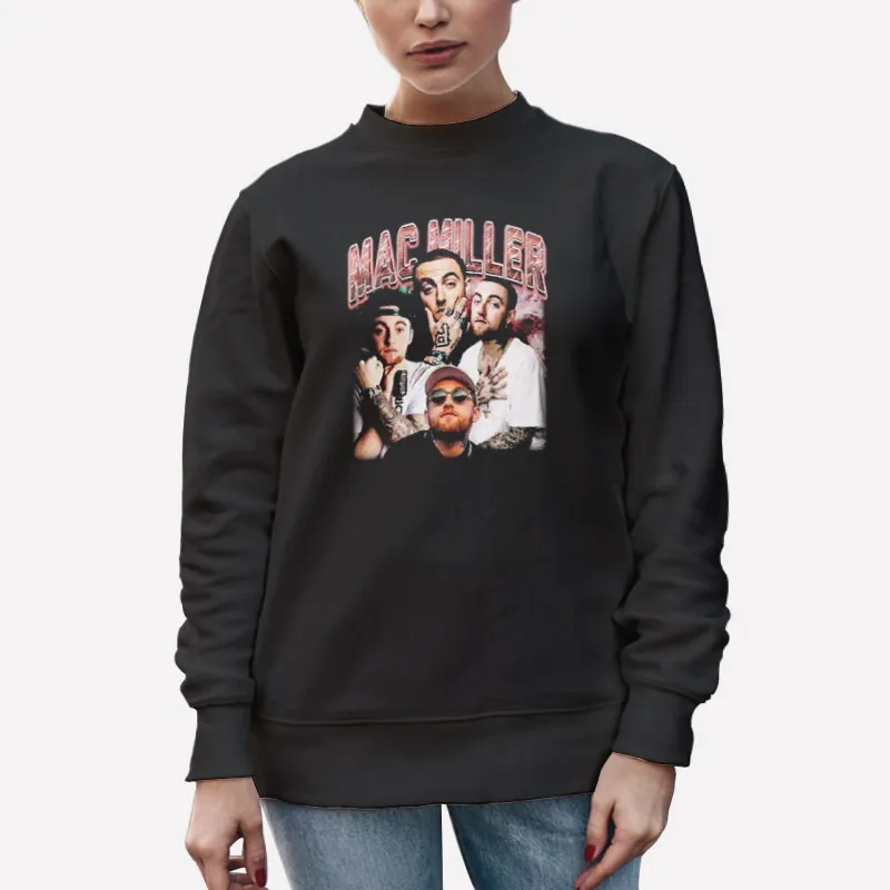 Unisex Sweatshirt Black Retro Rapper Mac Miller Merch Shirt