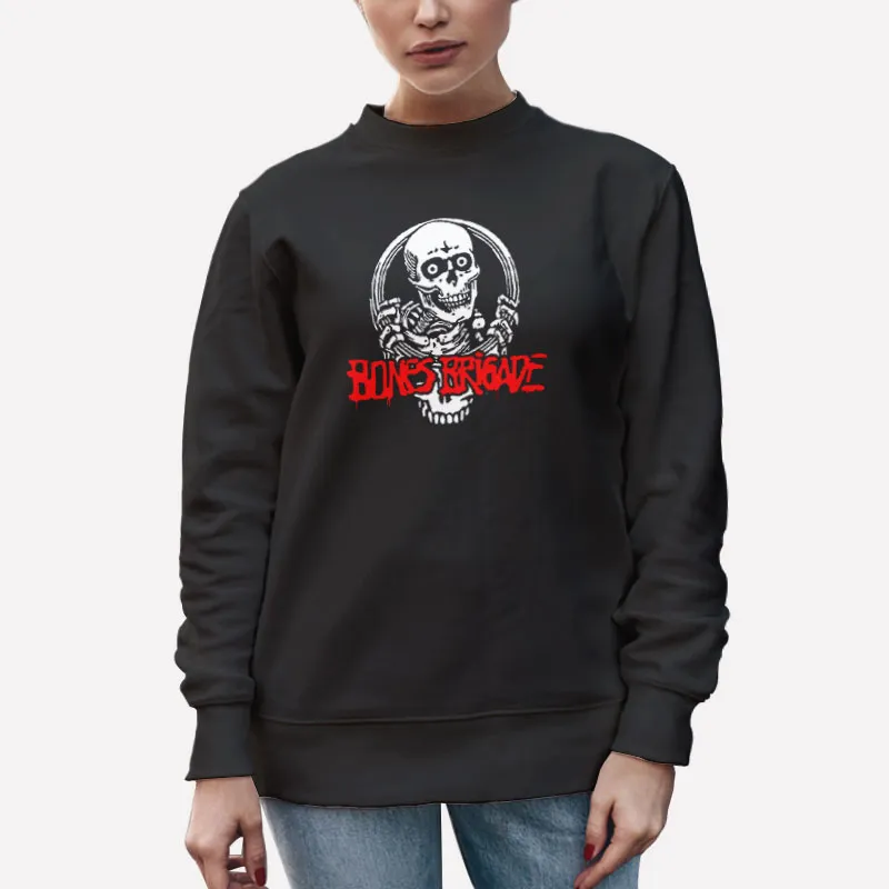Unisex Sweatshirt Black Retro Vintage Bones Brigade Shirt
