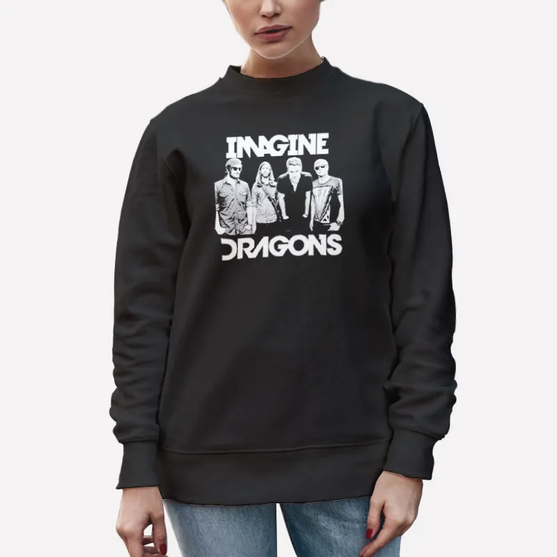 Unisex Sweatshirt Black Retro Vintage Imagine Dragons Merch Shirt