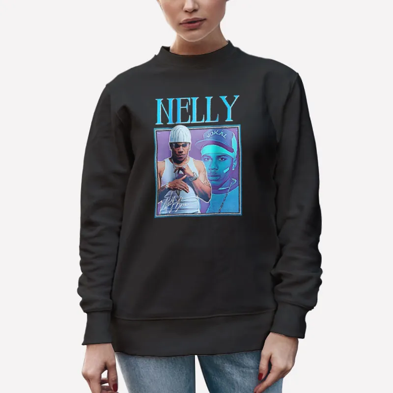 Unisex Sweatshirt Black Retro Vintage Rapper Nelly Shirt