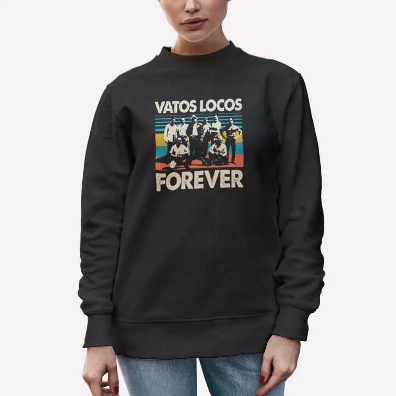 Unisex Sweatshirt Black Retro Vintage Vatos Locos Shirt