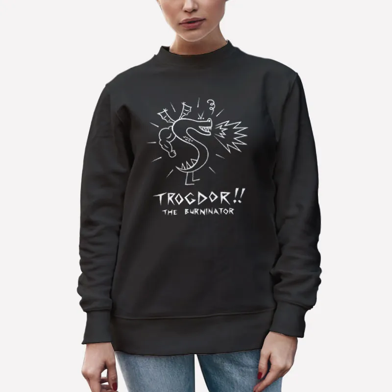 Unisex Sweatshirt Black Retro The Burninator Trogdor Shirt