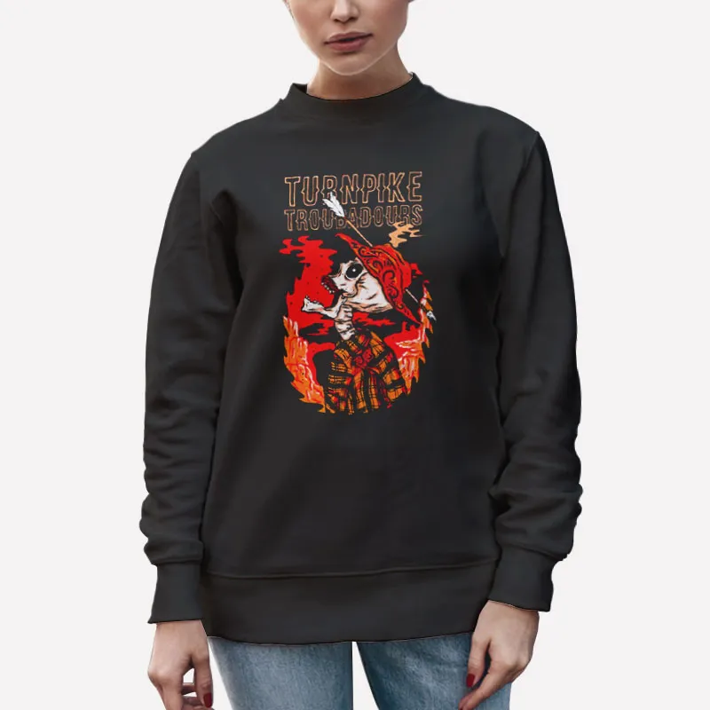 Unisex Sweatshirt Black Skull Decal Turnpike Troubadours Merch Shirt