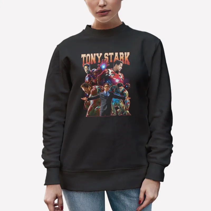 Unisex Sweatshirt Black The Avengers Iron Man Tony Stark T Shirt