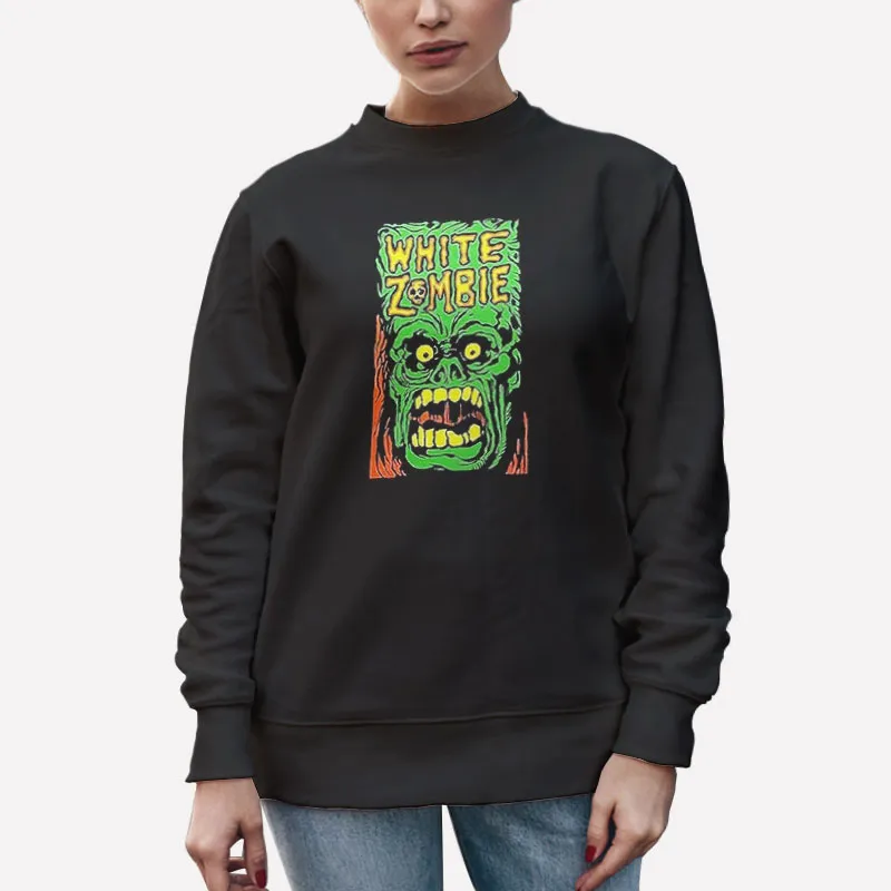 Unisex Sweatshirt Black The Monster Yell White Zombie T Shirt