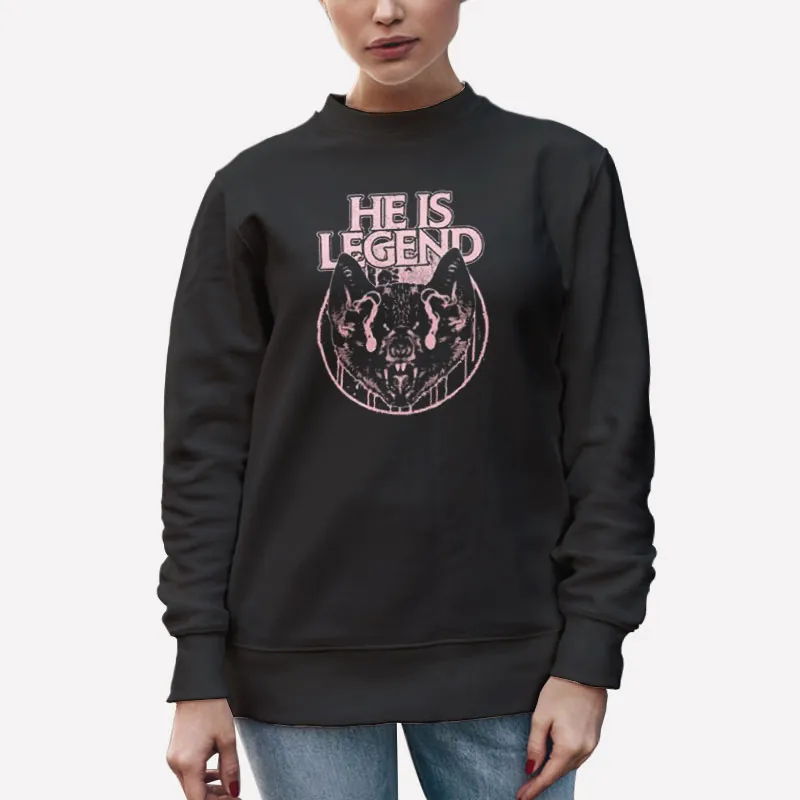 Unisex Sweatshirt Black Vampire Bat Black He Is Legend Merch Shirt