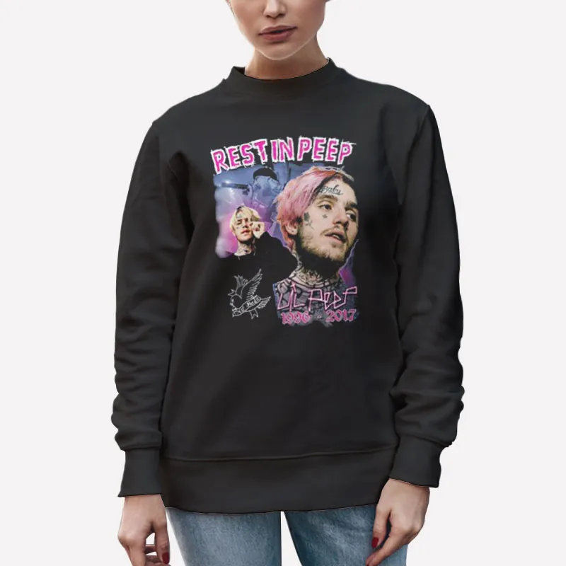 Unisex Sweatshirt Black Vintage Hiphop Rap Lil Peep Merch Shirt