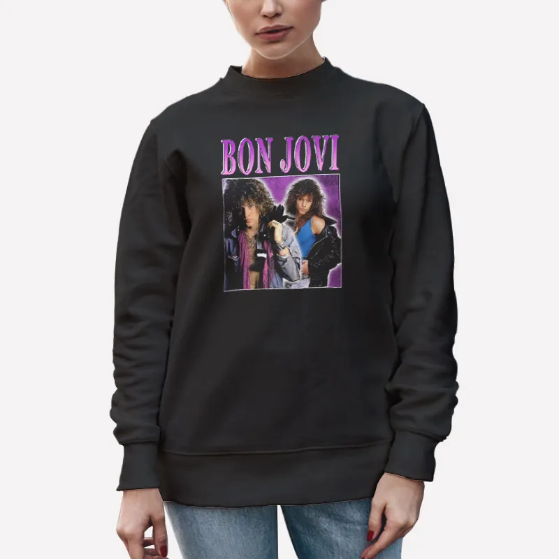 Unisex Sweatshirt Black Vintage Inspired Bon Jovi Vintage T Shirt