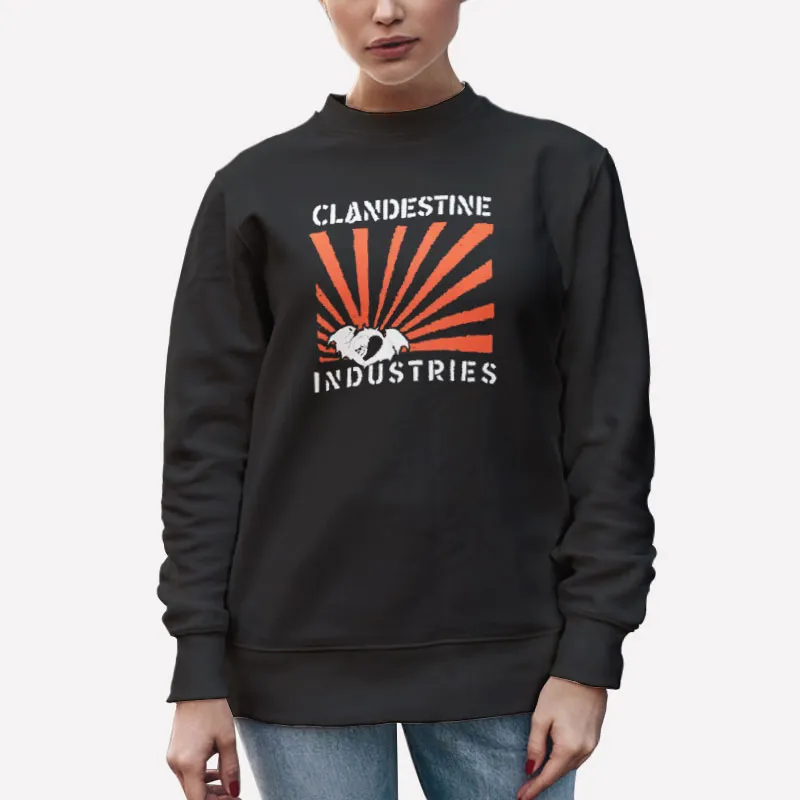 Unisex Sweatshirt Black Vintage Inspired Clandestine Industries Shirt