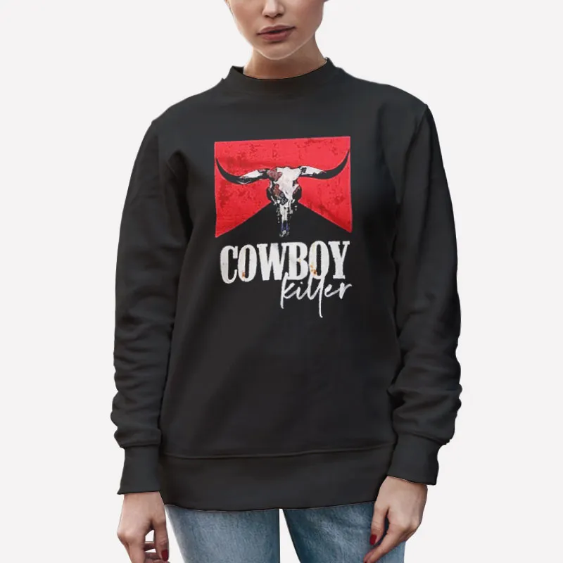 Unisex Sweatshirt Black Vintage Inspired Cowboy Killer Shirt