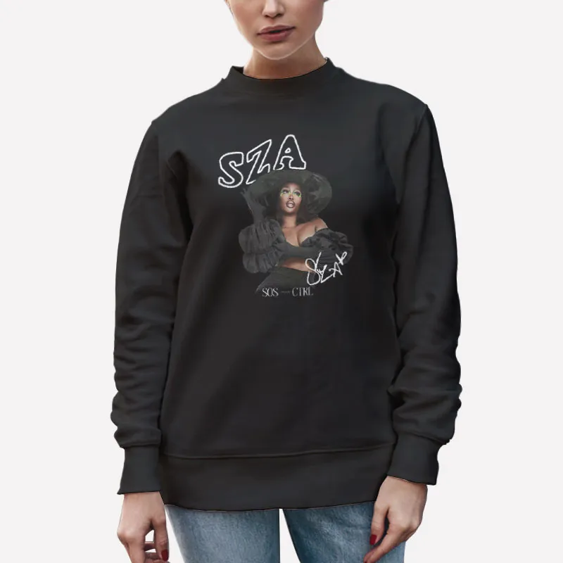 Unisex Sweatshirt Black Vintage Inspired Sza Merch Sos Shirt