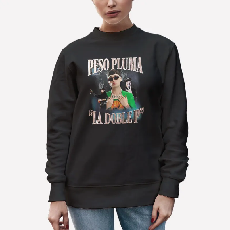 Unisex Sweatshirt Black Vintage La Doble P Peso Pluma T Shirt