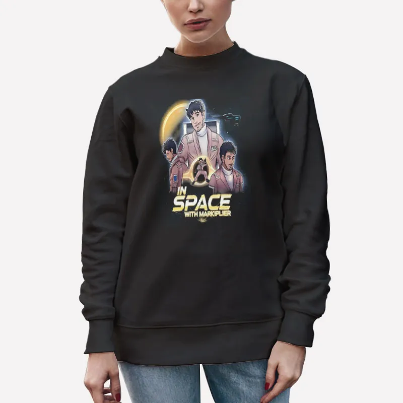Unisex Sweatshirt Black Vintage In Space With Markiplier Merch Shirt