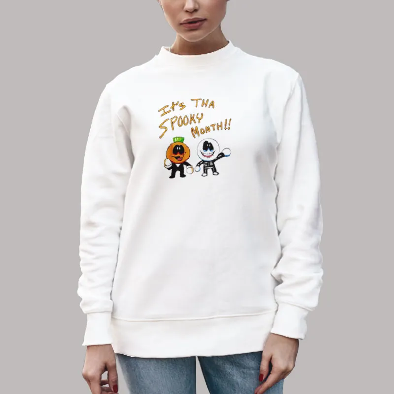 Unisex Sweatshirt White Fnf Game Skid And Pump It’s Tha Spooky Month Shirt