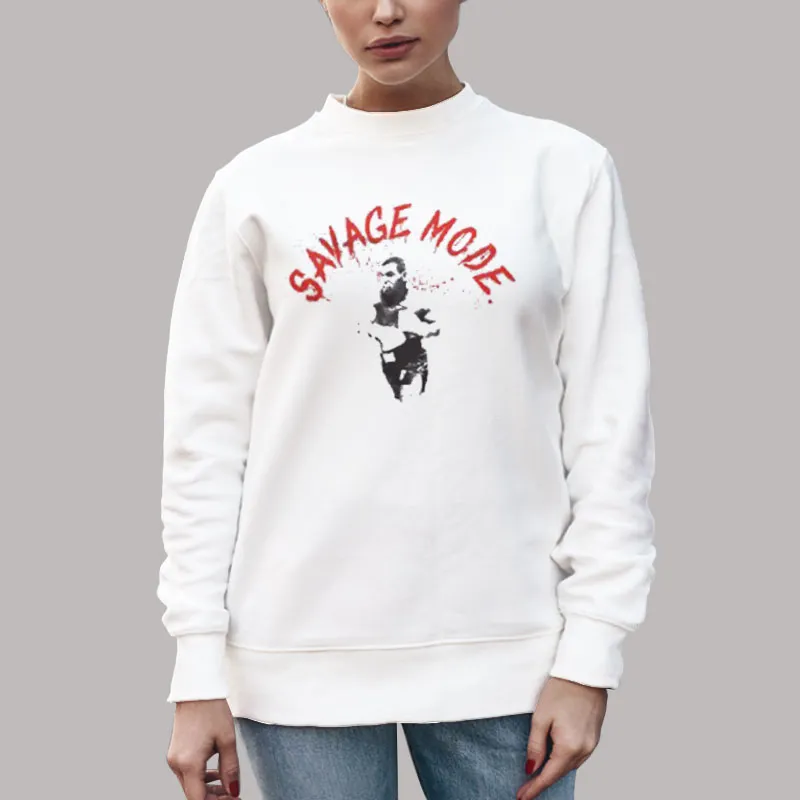 Unisex Sweatshirt White Savage Mode Mike Tyson Shirt