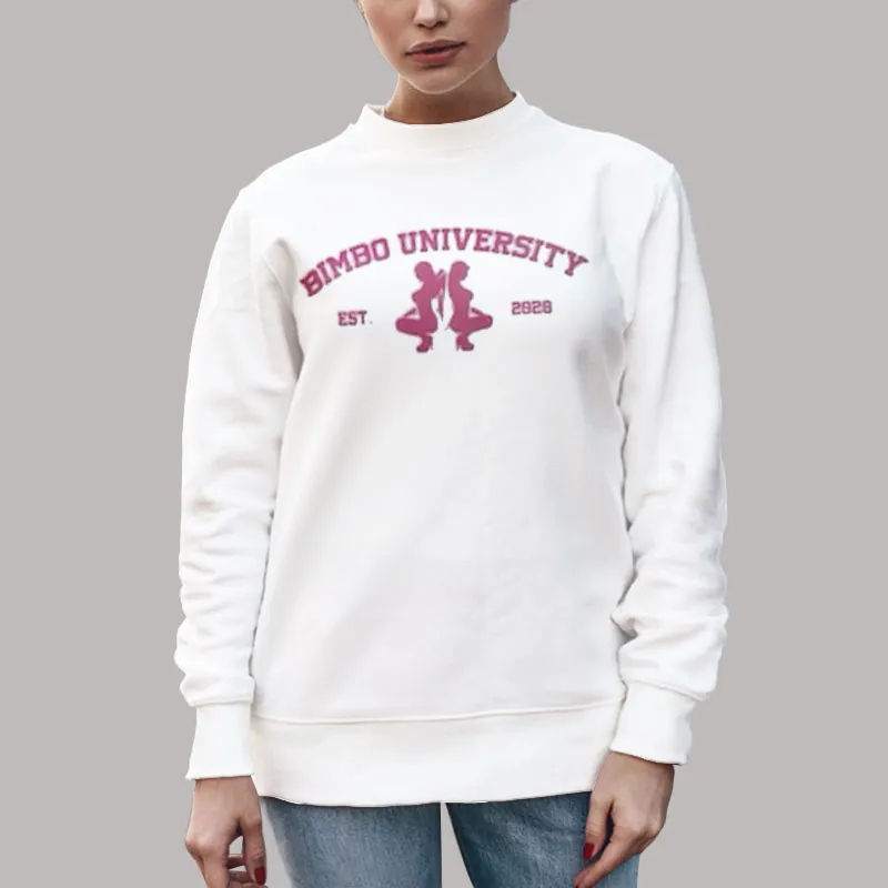 Unisex Sweatshirt White Vintage College Bimbo University Hoodie