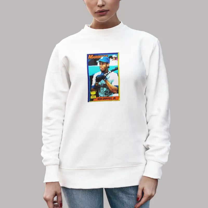 Unisex Sweatshirt White Vintage Topps All Star Rookie Ken Griffey Jr Shirt