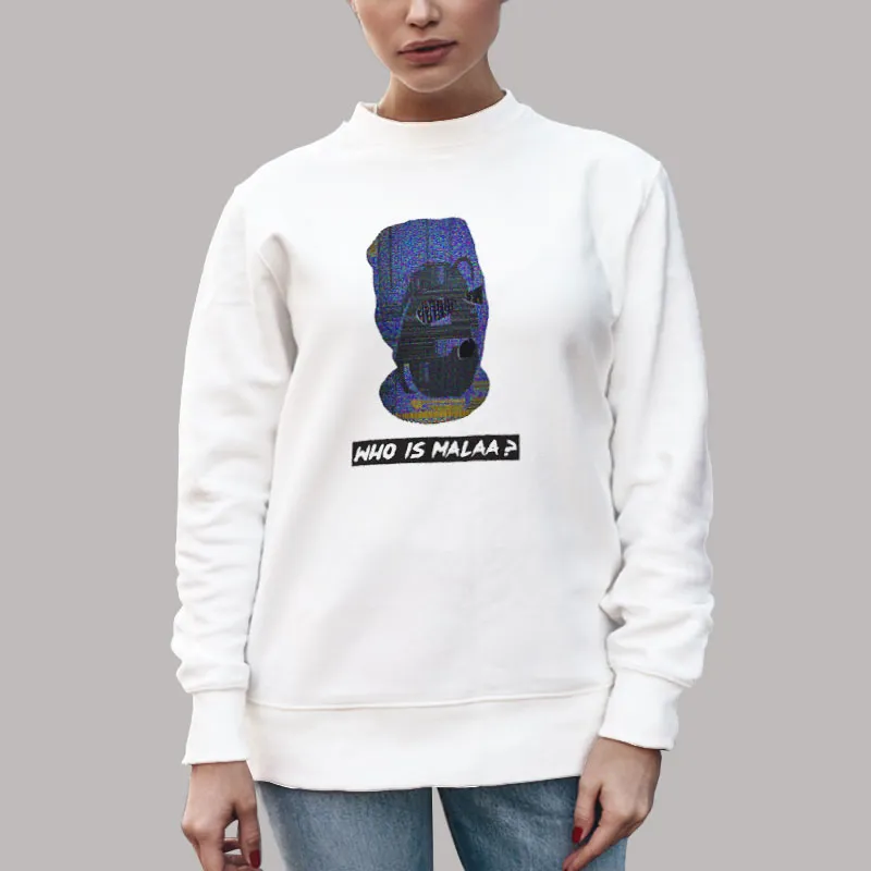 Unisex Sweatshirt White Who Is Malaa Merchandise Shirt