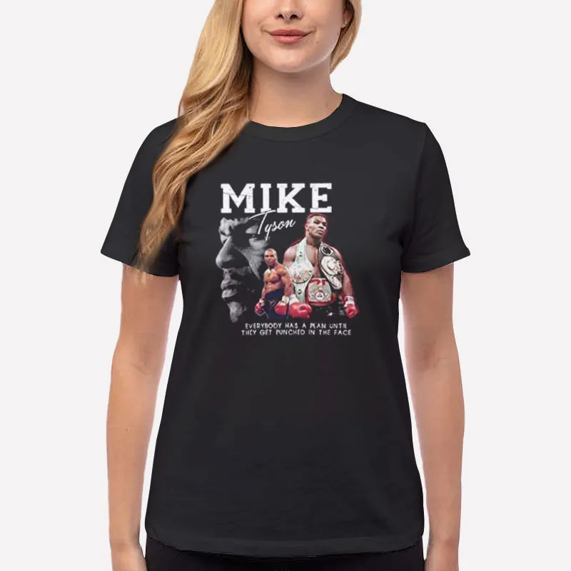 Women T Shirt Black 90s Vintage Boxing Mike Tyson Shirt